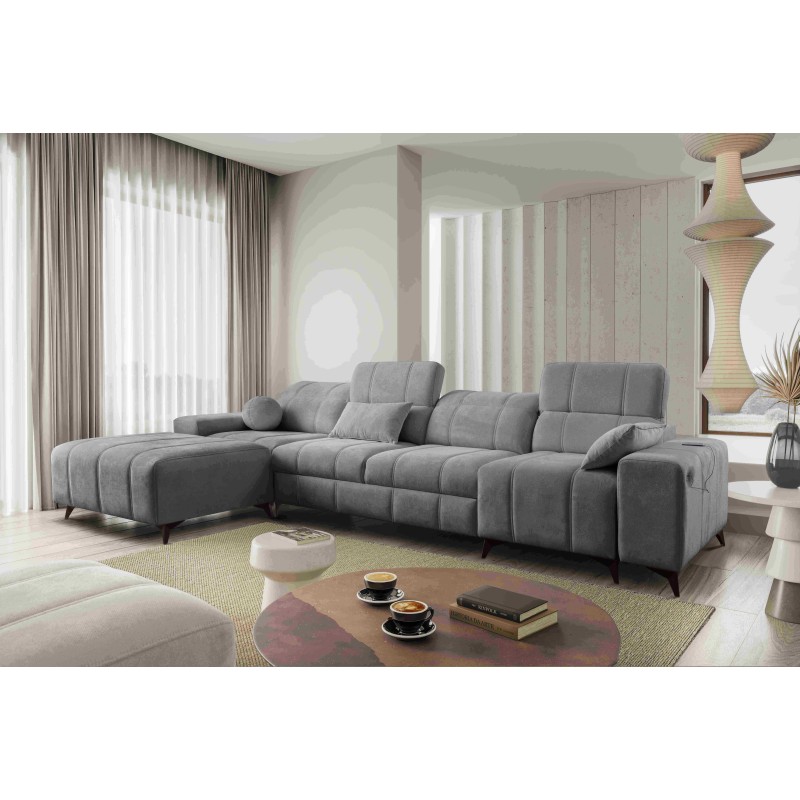 Ballagio XII corner sofa with a sleeping function upholstered in Plecionka, Spring 1101