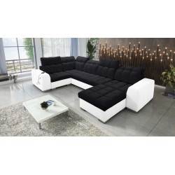 bMeta Title:/b Sofá esquinero en forma de U Prisma IV con función de cama | Terciopelo | Apto para mascotas, Terra 99 + Eco-cuer