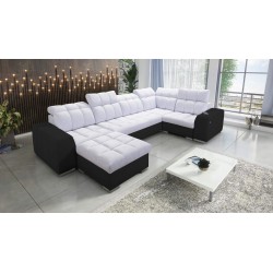 **Meta Title:** U-Shaped Corner Sofa Prisma IV with Sleeping Function | Velvet | Pet Friendly, Terra 80 + Black Eco Leather