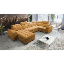 **Meta Title:** U-Shaped Prisma IV Sofa with Sleeping Function | Velvet | Pet Friendly, Terra 48