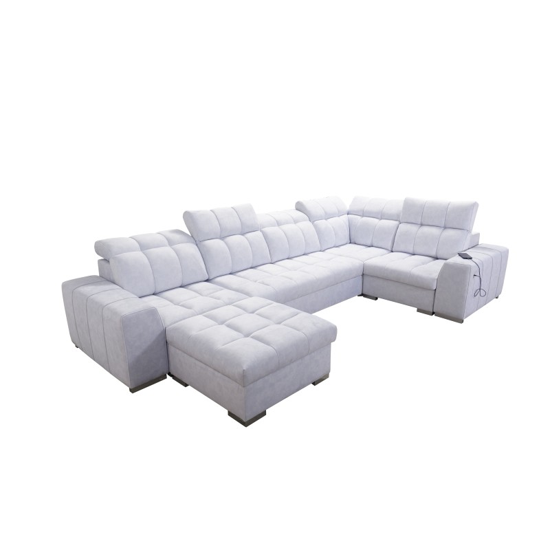 bMeta Title:/b Sofá en forma de U Prisma IV con función de cama | Terciopelo | Apto para mascotas, Terra 75 + Eco-cuero