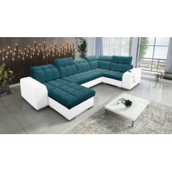 bMeta Title:/b U-förmiges Ecksofa Prisma IV mit Schlaffunktion | Samt | Haustierfreundlich, Terra 75 + Ökoleder