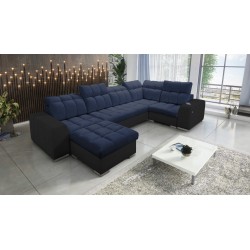 bMeta Title:/b Narożnik w kształcie U Prisma IV z funkcją spania | Velvet | Pet friendly, Terra 79 + Ecoskóra czarna