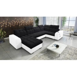 **Meta Title:** U-Shaped Sofa Prisma IV with Sleeping Function | Velvet | Pet Friendly, Terra 99 + Eco-Leather