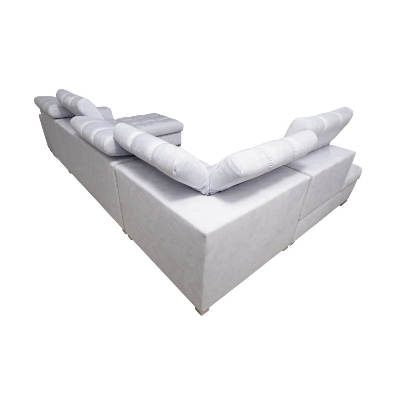 U-shaped sectional Prisma VI with sleeping function, USB port, and storage - Velvet | Pet friendly, Terra 75 + Eco-leather
