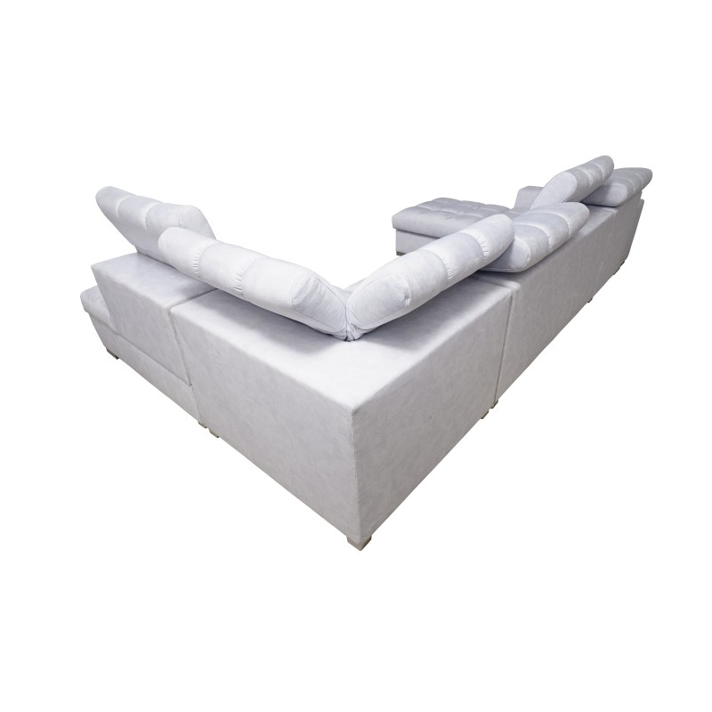 U-shaped corner sofa Prisma VI with a sleeping function, USB port, and storage - Velvet | Pet friendly, Terra 48