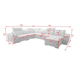 U-shaped corner sofa Prisma VIII with a sleeping function and port