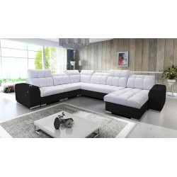 U-förmiges Ecksofa Prisma VIII mit Schlaffunktion und Anschluss