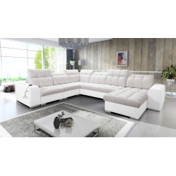 U-shaped corner sofa Prisma VIII with a sleeping function and port