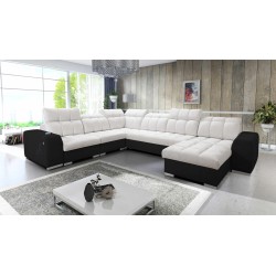 U-förmiges Ecksofa Prisma VIII mit Schlaffunktion und Anschluss