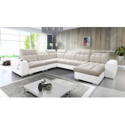 U-shaped corner sofa Prisma VIII with a sleeping function and port