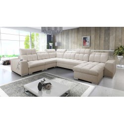 U-shaped corner sofa Prisma VIII with a sleeping function and port