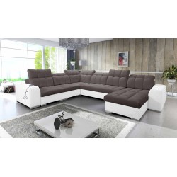 U-förmiges Ecksofa Prisma VIII mit Schlaffunktion und Anschluss