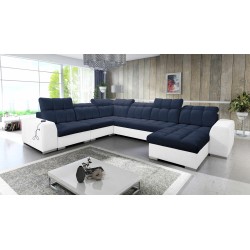 U-förmiges Ecksofa Prisma VIII mit Schlaffunktion und Anschluss