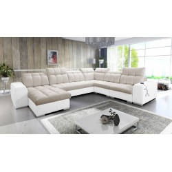 U-shaped corner sofa Prisma VIII with a sleeping function and port