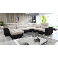 U-förmiges Ecksofa Prisma VIII mit Schlaffunktion und Anschluss