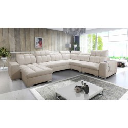 U-shaped corner sofa Prisma VIII with a sleeping function and port