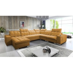 U-förmiges Ecksofa Prisma VIII mit Schlaffunktion und Anschluss