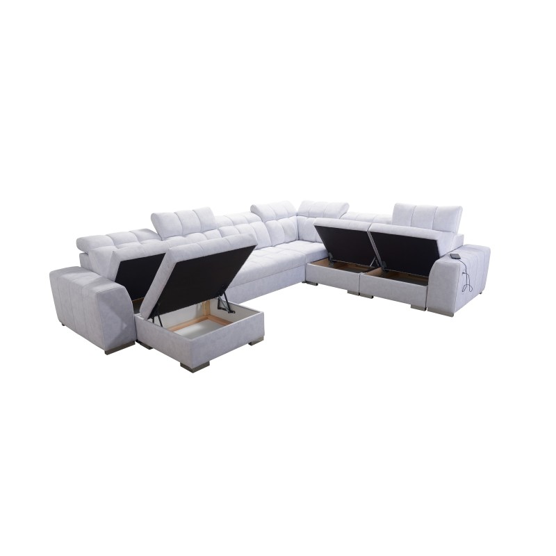 U-shaped corner sofa Prisma VIII with a sleeping function and port
