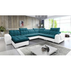 U-förmiges Ecksofa Prisma VIII mit Schlaffunktion und Anschluss