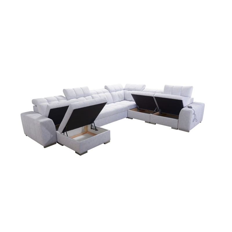 U-shaped corner sofa Prisma VIII with a sleeping function and port