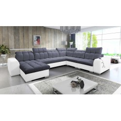 U-förmiges Ecksofa Prisma VIII mit Schlaffunktion und Anschluss