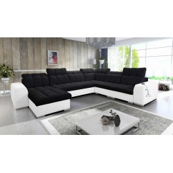 U-förmiges Ecksofa Prisma VIII mit Schlaffunktion und Anschluss