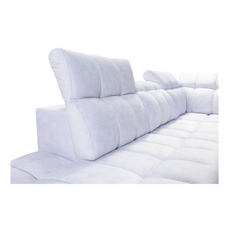 Prisma X corner sofa with sleeping function, USB port, and bedding storage - Velvet | Pet friendly, Terra 13 + Eco-leather