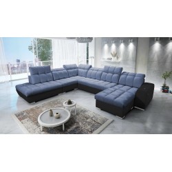 Esquina Prisma X con función de cama, puerto USB y contenedor para ropa de cama - Velvet | Apto para mascotas, Terra 76 + Cuero 