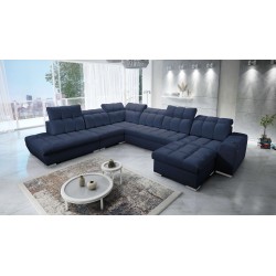 Prisma X Ecksofa mit Schlaffunktion, USB-Anschluss und Bettkasten - Samt | Haustierfreundlich, Terra 79