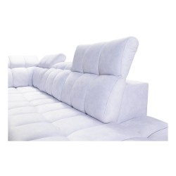 Prisma X corner sofa with a sleep function, USB port, and bedding storage - Velvet | Pet friendly, Terra 13 + Black Eco-leather