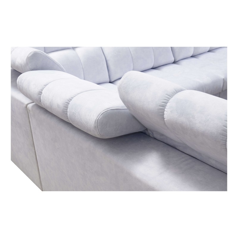 Prisma X corner sofa with a sleep function, USB port, and bedding storage - Velvet | Pet friendly, Terra 13 + Black Eco-leather