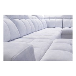 Prisma X corner sofa with a sleep function, USB port, and bedding storage - Velvet | Pet friendly, Terra 13 + Black Eco-leather
