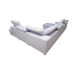 Prisma X corner sofa with a sleep function, USB port, and bedding storage - Velvet | Pet friendly, Terra 13 + Black Eco-leather