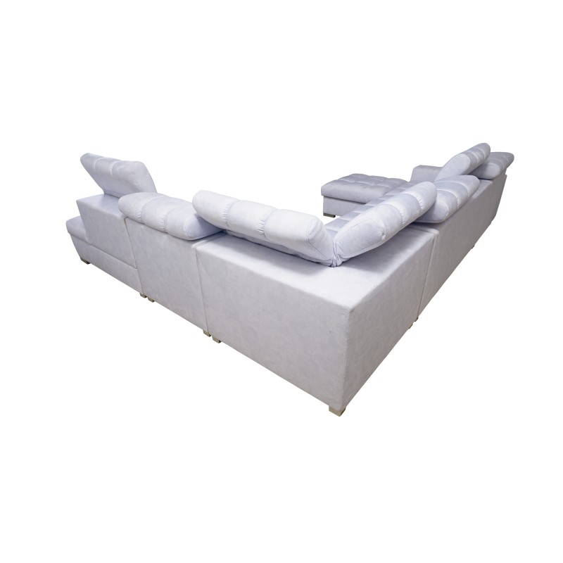 Prisma X corner sofa with a sleep function, USB port, and bedding storage - Velvet | Pet friendly, Terra 13 + Black Eco-leather