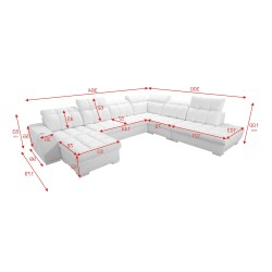 Prisma X corner sofa with a sleep function, USB port, and bedding storage - Velvet | Pet friendly, Terra 13 + Black Eco-leather