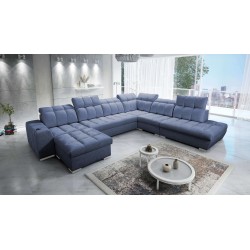 Prisma X corner sofa with a sleeping function, USB port, and storage for bedding - Velvet | Pet friendly, Terra 76