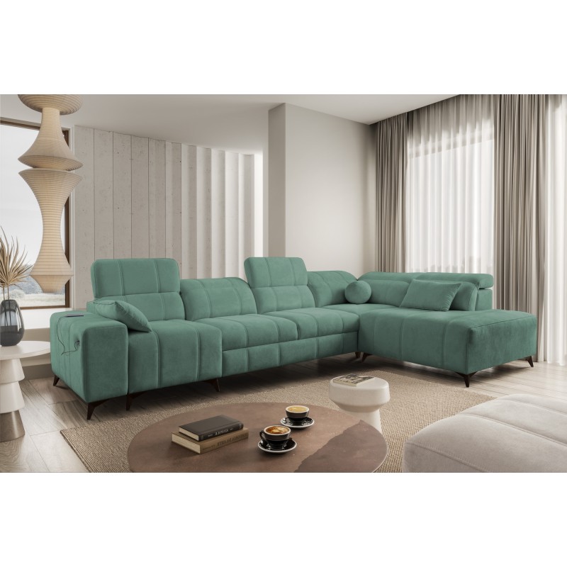 Esquina Ballagio XI con función de cama en tela Plecionka, Spring 1116: comodidad y estilo en uno