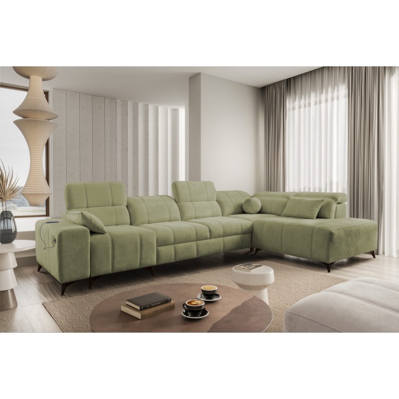 Ballagio XI corner sofa with a sleeping function in Plecionka fabric, Spring 1115 – comfort and style in one