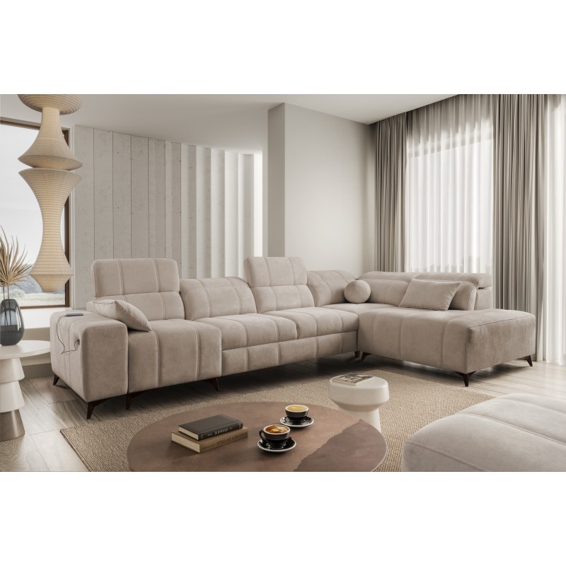 Ecksofa Ballagio XI mit Schlaffunktion in Webstoff, Spring 1110 – Komfort und Stil in einem