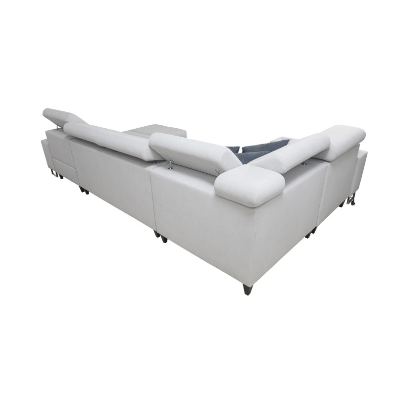 Corner Sofa U Orbix IV Maxi with Sleeping Function - Woven Fabric, Sawana 21
