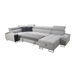 Ecksofa U Orbix IV Maxi mit Schlaffunktion - Geflecht, Sawana 61