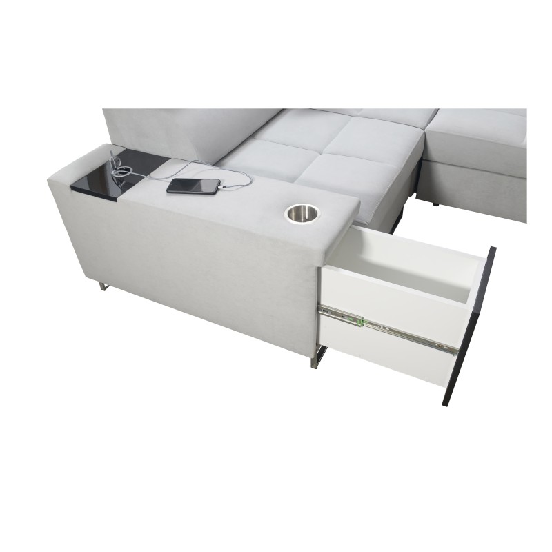 Narożnik U Orbix IV Maxi z funkcją spania - Velvet, Ultario Velvet 2961