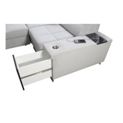 Corner Sofa U Orbix IV Maxi with Sleeping Function - Fabric, Sawana 84