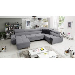 Corner Sofa U Orbix IV Maxi with Sleeping Function - Woven Fabric, Sawana 21