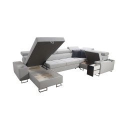 Corner Sofa U Orbix IV Maxi with Sleeping Function - Woven Fabric, Sawana 21