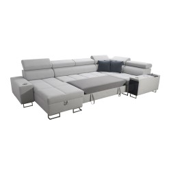 Orbix IV Maxi Corner Sofa with Sleeping Function - Woven Fabric, Sawana 25