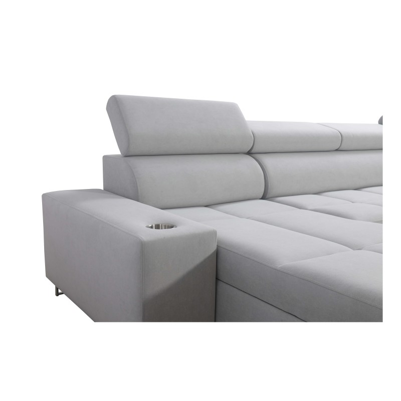 Orbix IV Maxi Corner Sofa with Sleeping Function - Woven Fabric, Sawana 25