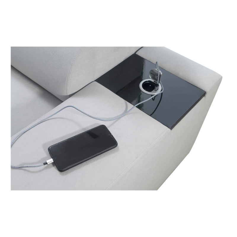 Orbix IV Maxi Corner Sofa with Sleeping Function - Weave, Sawana 96