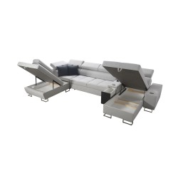 Orbix V U-Shaped Sofa with Sleeping Function | Velvet Furniture, Ultario Velvet 2979 Sawana 84